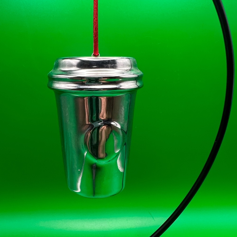 Starbucks Silver Reflective Cup Christmas Ornament - 2014